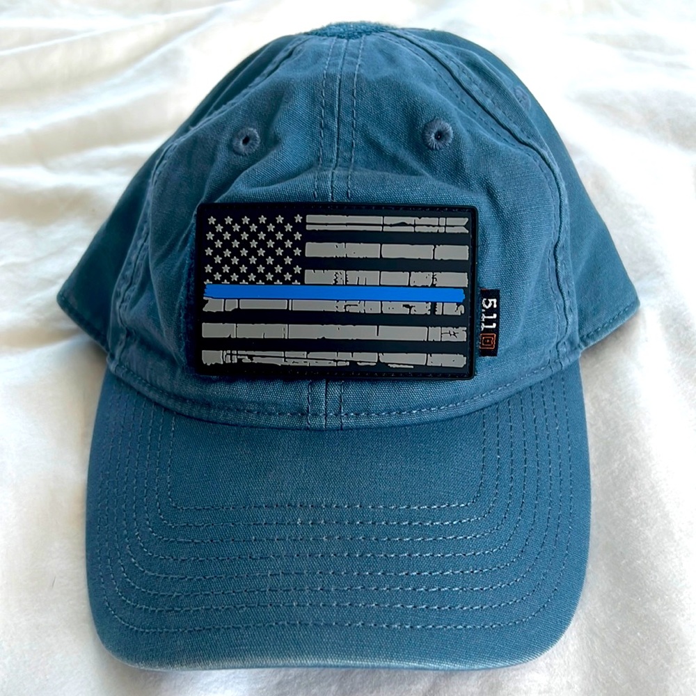 5.11 Tactical Always Be Ready Hat with 13Fifty apparel Thin Blue Line Patch.